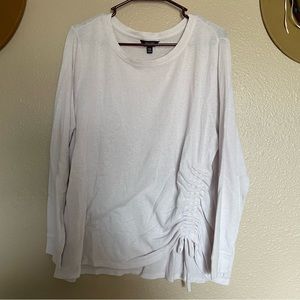 NWOT Women’s Simply Vera Vera Wang White Side Cinch Long Sleeve Top - Plus Size